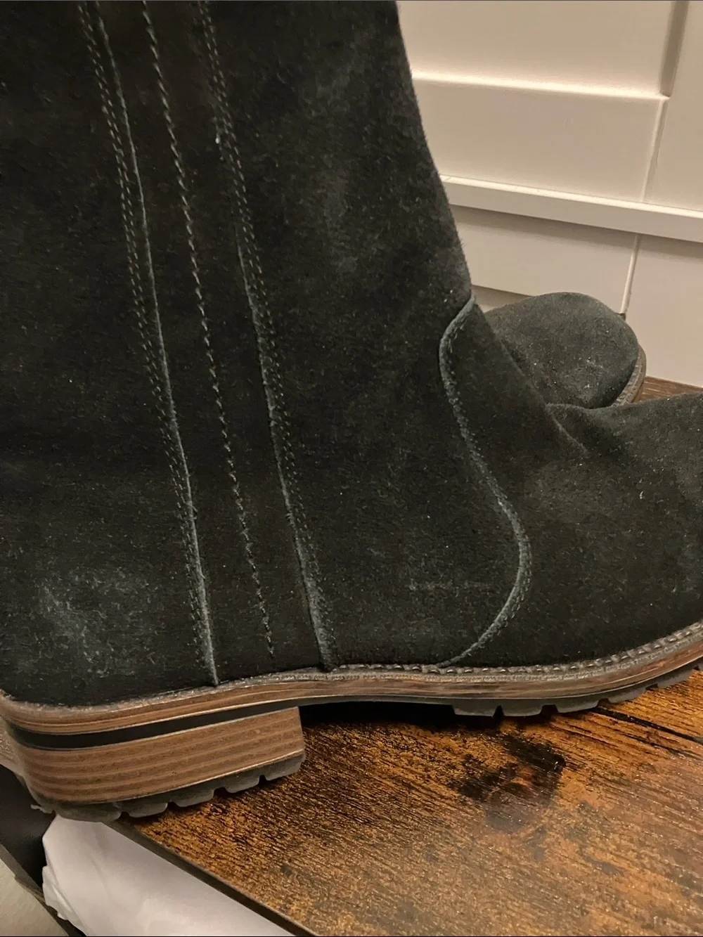 Target  Black Suede Tall Buckle Boots